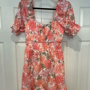 Adelyn Rae Floral Puff Sleeve Dress